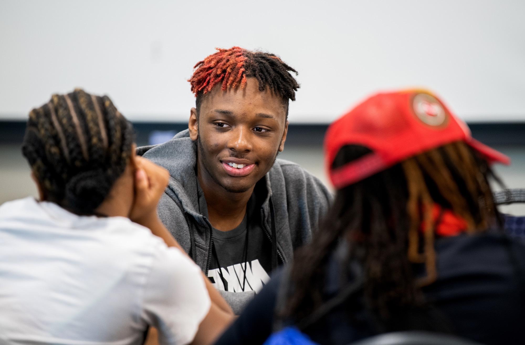 students sitting and talking